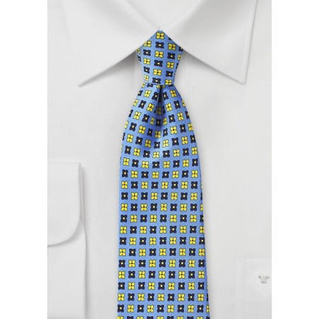 Marina Blue Floral Silk Tie