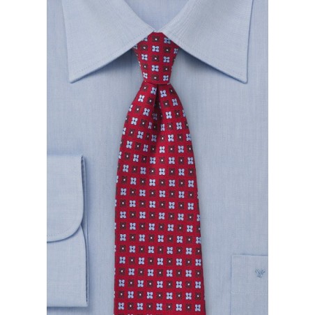 Cherry Red Floral Tie
