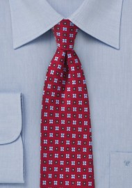 Cherry Red Floral Tie