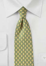 Mid Century Modern Print Tie in Sage Green