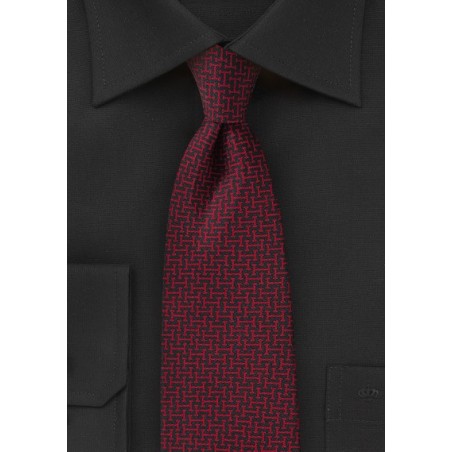 Edgy Graphic Print Tie in Black and Red