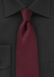 Edgy Graphic Print Tie in Black and Red