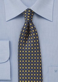 Midnight Blue Foulard Silk Tie
