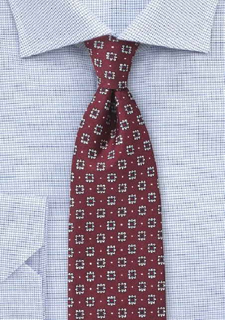Port Red Floral Tie