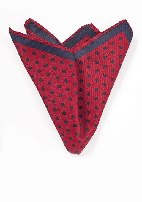 Red and Navy Pocket Square