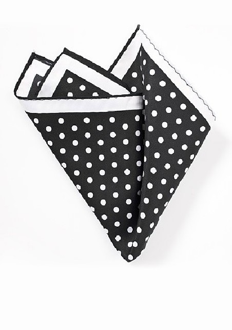 Black and White Polka Dot Pocket Square