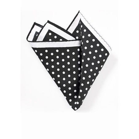 Black and White Polka Dot Pocket Square