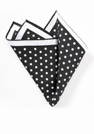 Black and White Polka Dot Pocket Square
