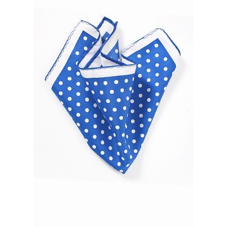Bright Blue and White Pocket Square