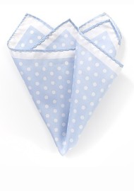 Pale Blue and White Polka Dot Pocket Square