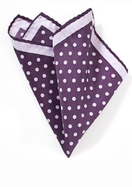 Purple and Lavender Polka Dot Pocket Square