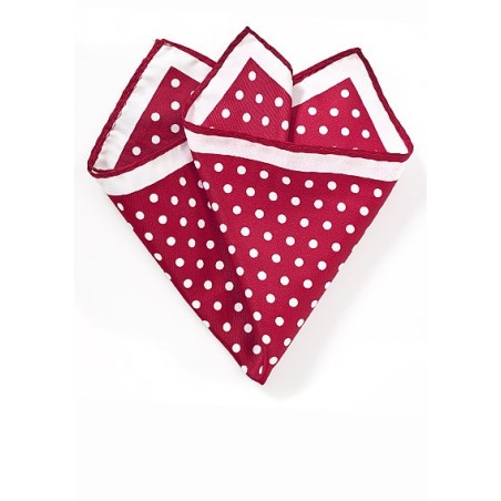Bright Red Polka Dot Pocket Square