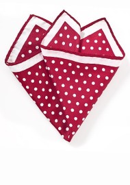 Bright Red Polka Dot Pocket Square