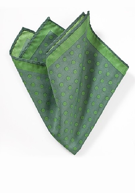 Ivy Green Polka Dot Pocket Square