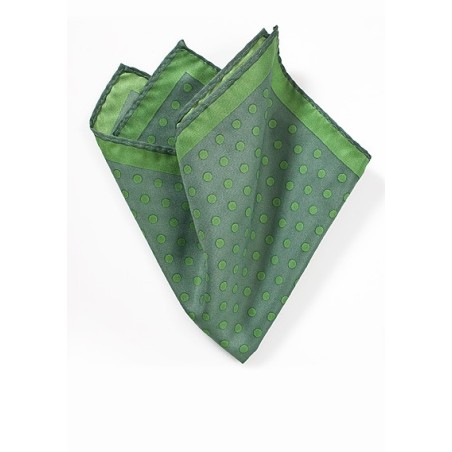 Ivy Green Polka Dot Pocket Square