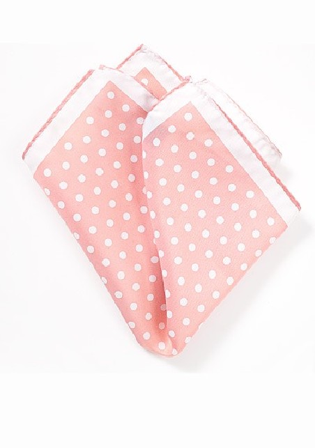 Pink and White Pocket Square