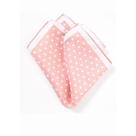 Pink and White Pocket Square