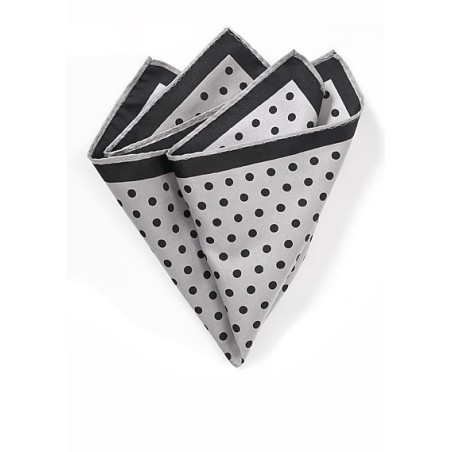 Gray Pocket Square with Polka Dots
