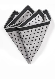 Gray Pocket Square with Polka Dots