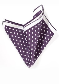 Purple and White Dot Print Pocket Square