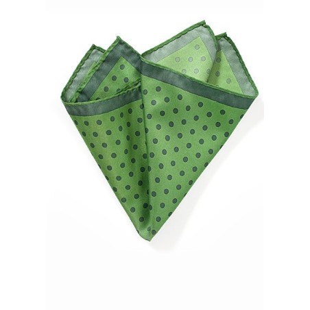 Green Pocket Square with Large Dots