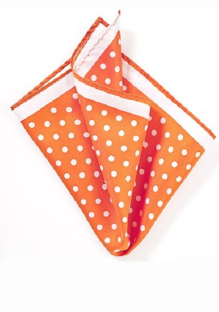 Bright Orange Polka Dot Hanky