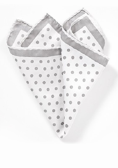 White Hanky with Silver Dots