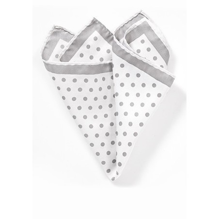 White Hanky with Silver Dots