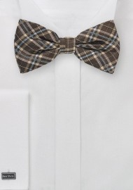 Autumn Plaid Bow Tie in Brown