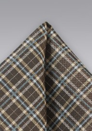 Tartan Plaid Hanky in Brown
