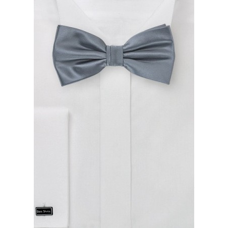 Gray Satin Bow Tie