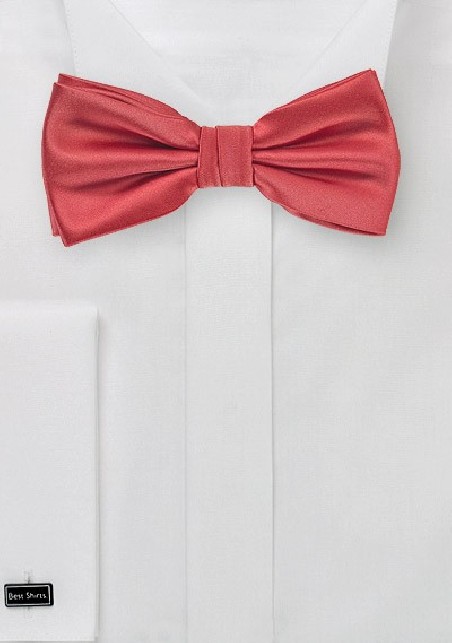 Coral Red Bow Tie