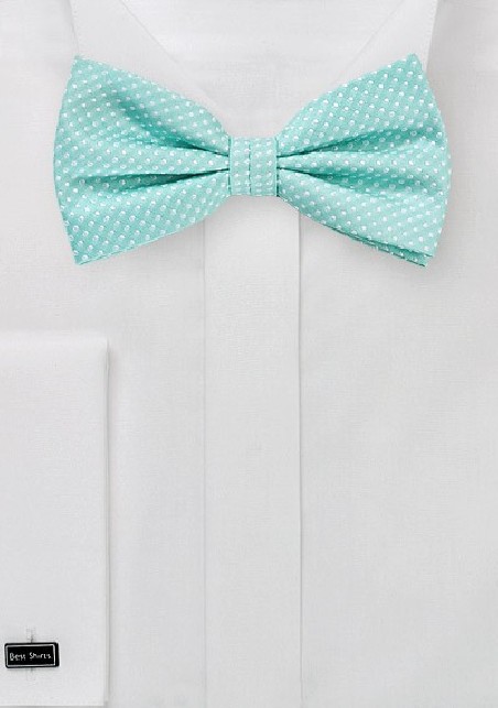 Pin Dot Bow Tie in Bright Pool