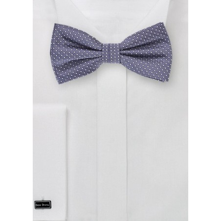 Wisteria Colored Bow Tie with Pin Dots