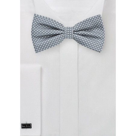 Gray Pin Dot Colored Bow Tie