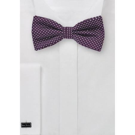 Eggplant Colored Pin Dot Bow Tie