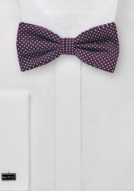Eggplant Colored Pin Dot Bow Tie