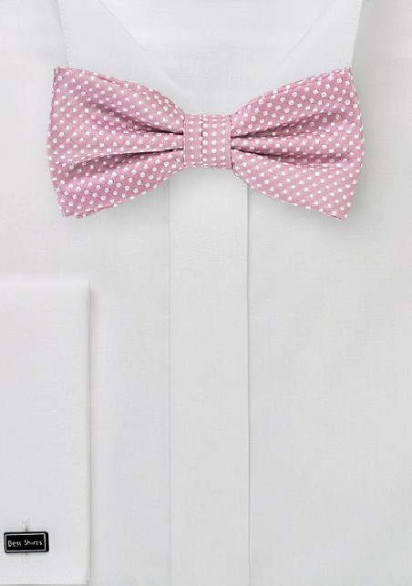 Dusty Rose Pin Dot Bow Tie