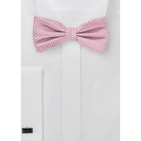 Dusty Rose Pin Dot Bow Tie