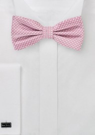 Dusty Rose Pin Dot Bow Tie