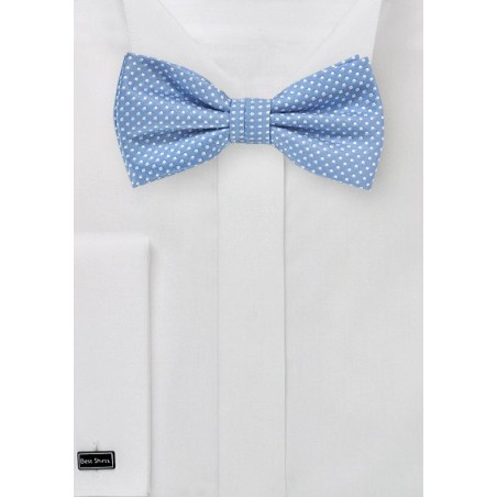 Pin Dot Bow Tie in Dusty Blue