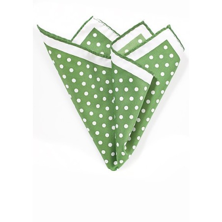 Grass Green Polka Dotted Pocket Square