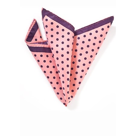 Pink and Grape Polka Dot Pocket Square