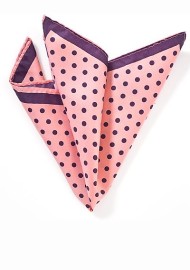 Pink and Grape Polka Dot Pocket Square