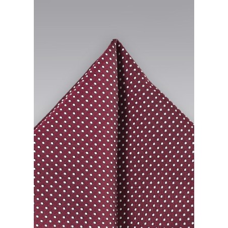 Burgundy Pin Dot Pocket Square