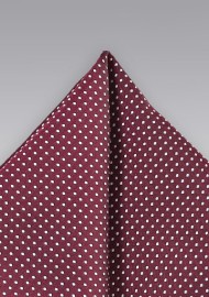 Burgundy Pin Dot Pocket Square