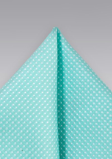 Bright Pool Pocket Square with Tiny Dot