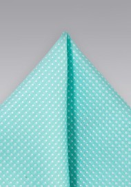 Bright Pool Pocket Square with Tiny Dot