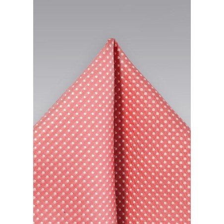 Summer Coral Pin Dot Pocket Square