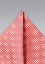Summer Coral Pin Dot Pocket Square